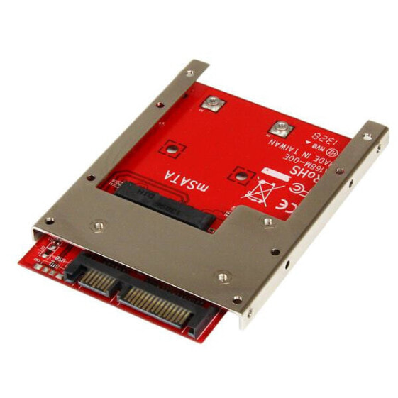 StarTech.com mSATA SSD to 2.5in SATA Adapter Converter - SATA - mSATA - Black - Red - Silver - CE - FCC - 6 Gbit/s - -40 - 85 °C