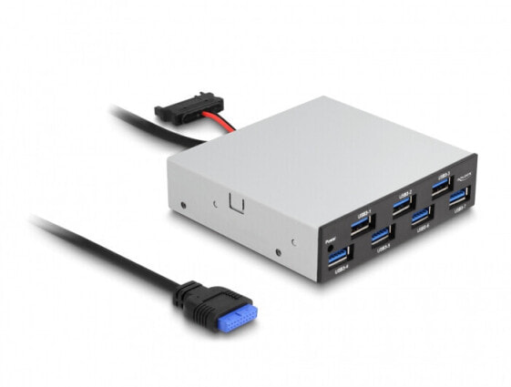 Delock 64207, USB 3.2 Gen 1 (3.1 Gen 1) Type-A, 5000 Mbit/s, Black, Grey, Metal, 95 mm, 102 mm