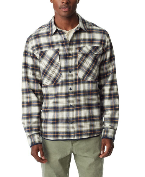 Men's Stretch Flannel Button-Front Long Sleeve Shirt