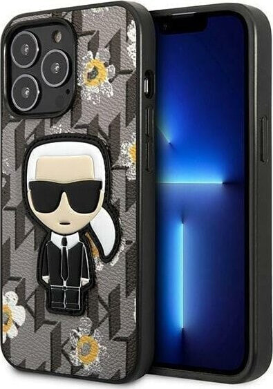 Karl Lagerfeld Karl Lagerfeld KLHCP13LPMNFIK1 iPhone 13 Pro / 13 6,1" szary/grey Flower Ikonik Karl NoSize