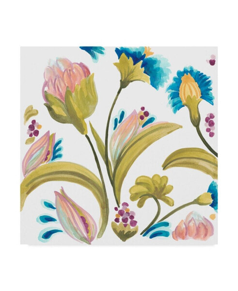 June Erica Vess Abbey Floral Tiles I Canvas Art - 20" x 25"