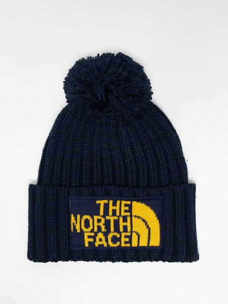 The North Face Heritage Ski Tuke chunky knit beanie in navy
