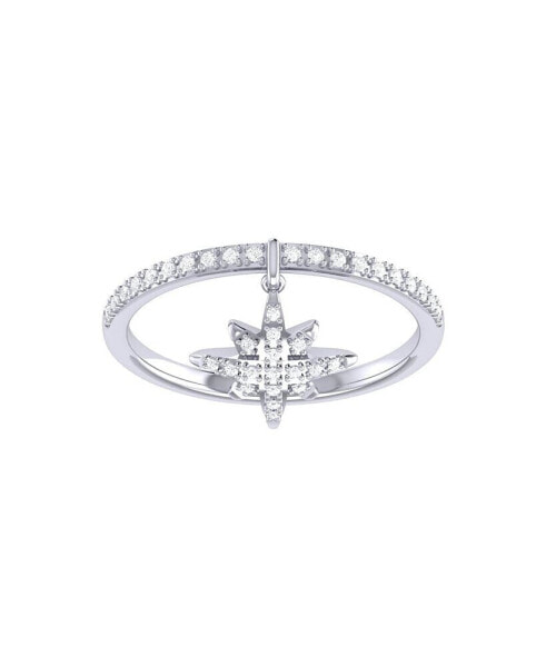 North Star Design Sterling Silver Diamond Charm Women Ring