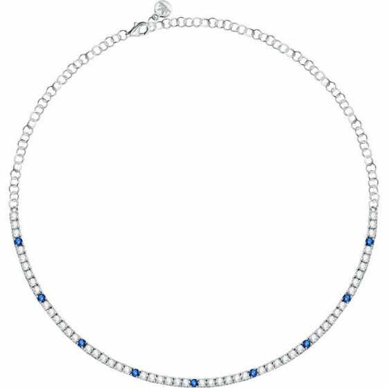 Elegant silver necklace with zircons Tesori SAIW136