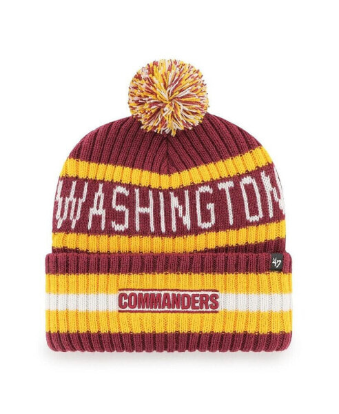 Men's Burgundy Washington Commanders Bering Cuffed Knit Hat with Pom
