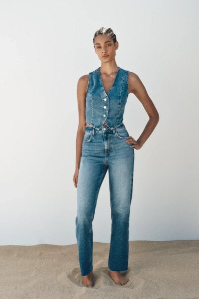 Z1975 STRAIGHT-LEG HIGH-WAIST DENIM JEANS