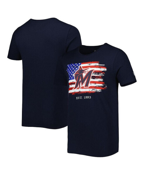 Men's Navy Miami Marlins 4th of July Jersey T-shirt