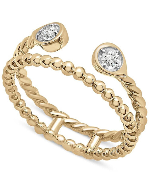 Diamond Double Band Cuff Ring (1/6 ct. t.w.) in 10k Gold, Created for Macy's