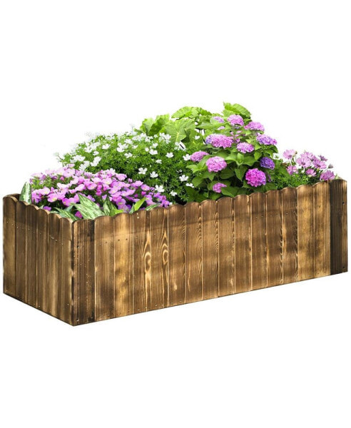 Wooden Raised Garden Flower Bed Backyard Elevated Planter Box