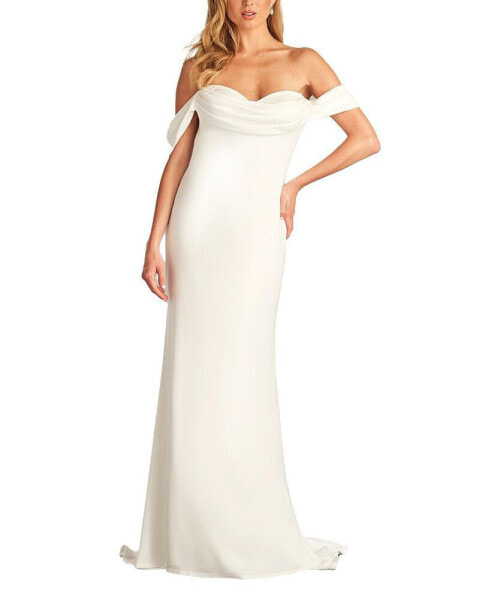 Women's Amishta Off-The-Shoulder Crepe Gown