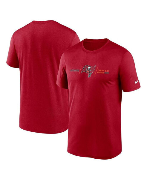 Men's Red Tampa Bay Buccaneers Horizontal Lockup Legend T-shirt