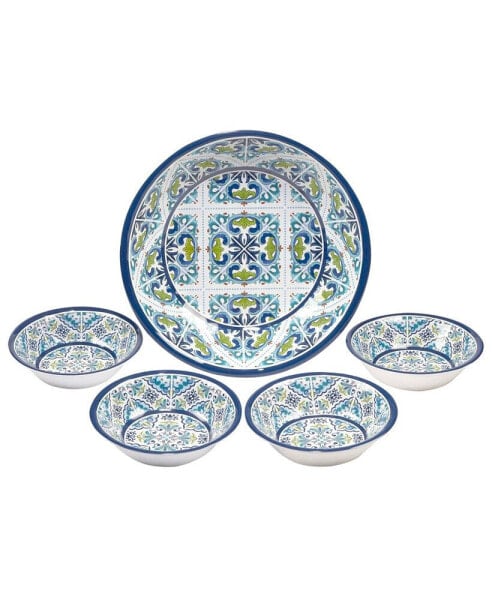 Certified Mosaic 5Piece Melamine Salad/Serving Set