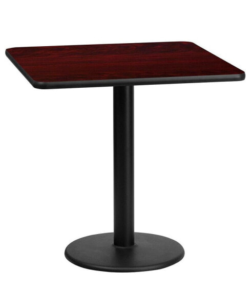 24" Square Laminate Table Top With 18" Round Table Height Base