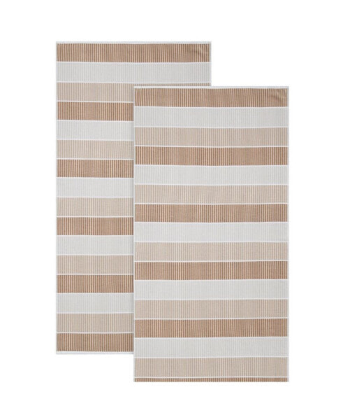 Blocked Terry Yarn Dyed Stripe Beach Towel Set, 68" x 36"