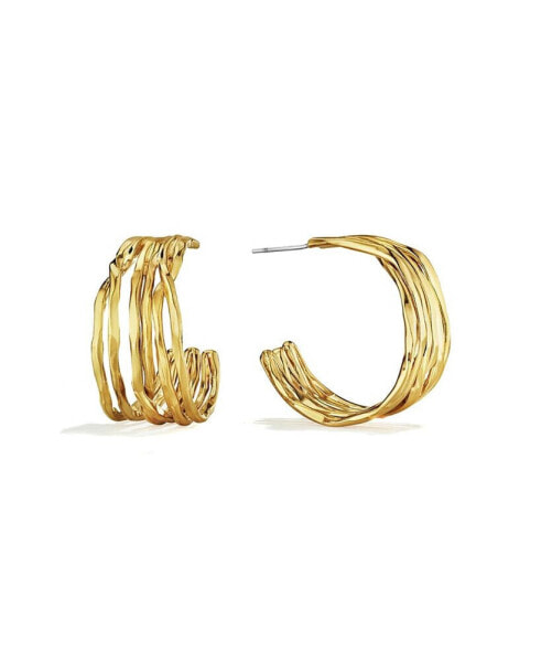 24K Gold-Plated Nyundo Hoop Earrings