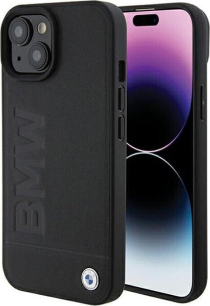 BMW BMW Leather Hot Stamp - Etui iPhone 15 (czarny)