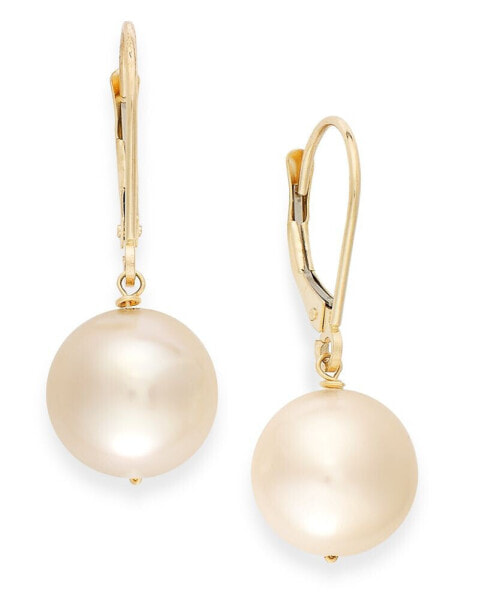 Серьги Macy's Cultured Pearl  14k Gold, 10mm