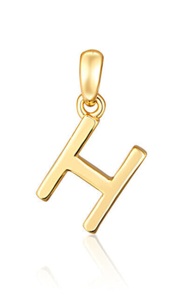 Minimalist gold-plated letter "H" pendant SVLP0948XH2GO0H