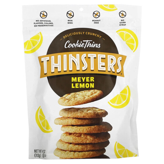 Thinsters, Thinsters, Cookie Thin, со вкусом лимона Мейера, 113 г (4 унции)