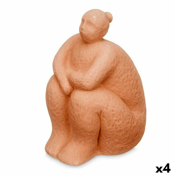 Статуэтка Декоративная Женщина Сидя Оранжевый Dolomite 18 x 30 x 19 см (4 шт) Gift Decor