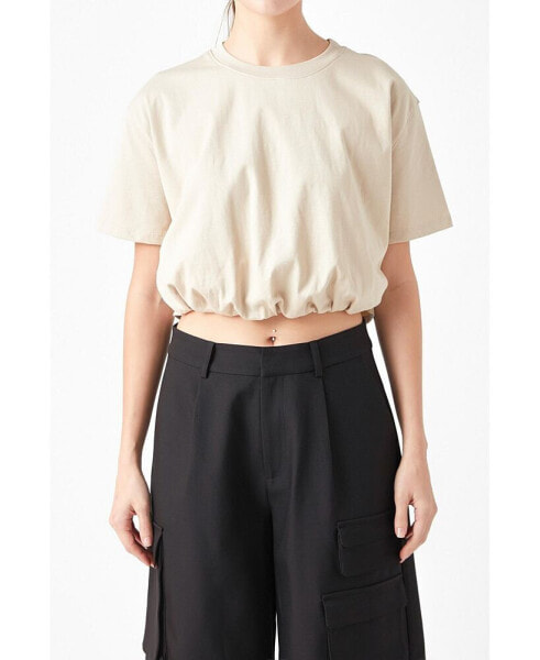 Women's Cropped Top with Elastic Band