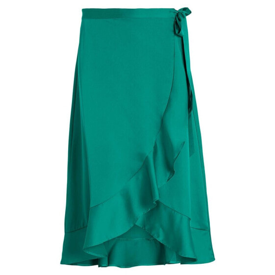 VILA Ellette Wrap High Waist Midi Skirt