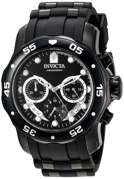 Invicta Men's 'Pro Diver' Quartz Stainless Steel and Silicone Watch Color:Bla...