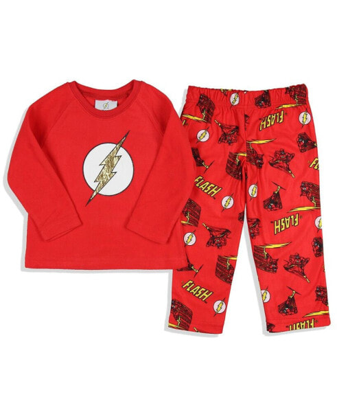 Toddler Boys Classic The Flash Logo Raglan Sleep Pajama Set