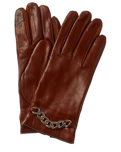 Portolano Cashmere-Lined Leather Gloves Women's Brown 6