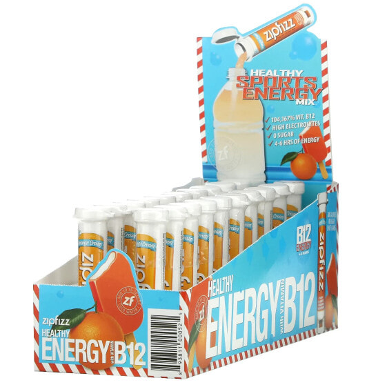 Healthy Sports Energy Mix with Vitamin B12, Orange Cream, 20 Tubes, 0.39 oz (11 g) Each