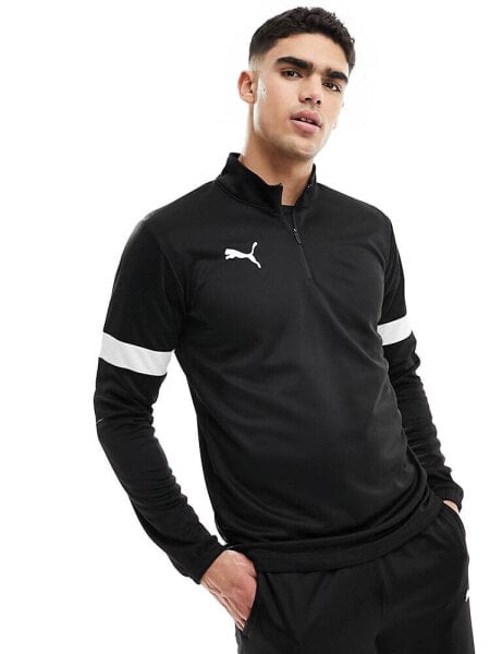 Puma Football Rise 1/4 zip sweatshirt in black