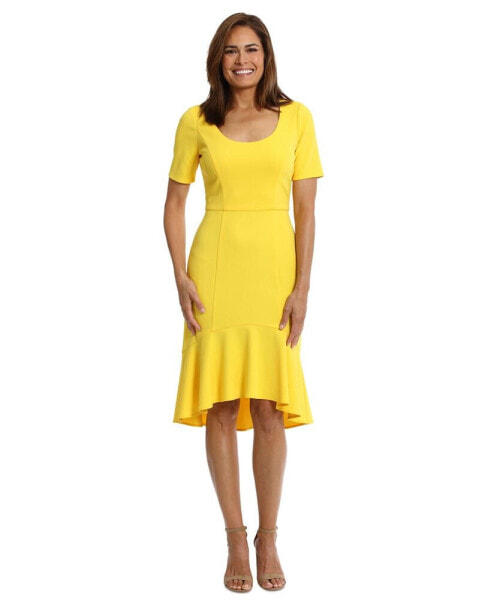 Women's Scoop-Neck Trumpet-Hem Dress