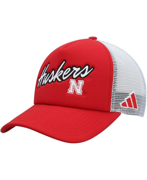 Men's Scarlet Nebraska Huskers Script Trucker Snapback Hat