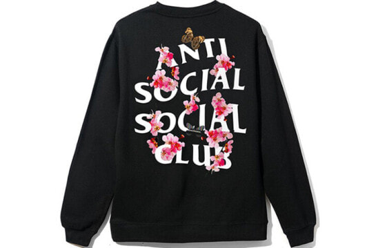 ANTI SOCIAL SOCIAL CLUB 字母桃花印花套头圆领卫衣 男女同款 黑色 / Худи Anti Social Social Club Trendy Clothing ASSW391