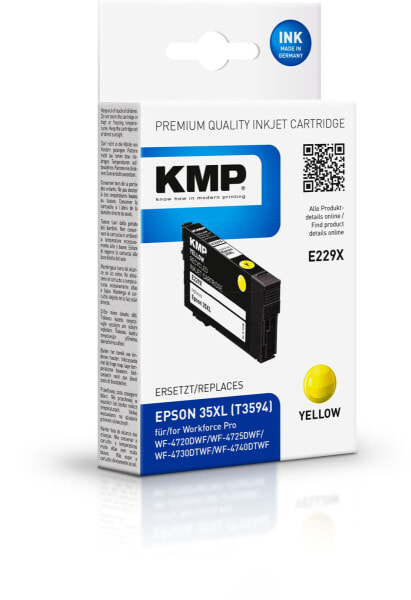 KMP E229X - Compatible - Yellow - Epson - Single pack - Workforce Pro WF-4720 DWF Workforce Pro WF-4720 Series Workforce Pro WF-4725 DWF Workforce Pro... - 1 pc(s)