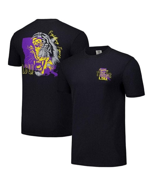 Men's and Women's Black LSU Tigers Hyper Local Two-Tone Mascot State T-Shirt