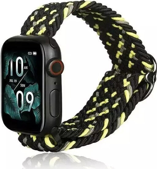 Pasek do smartwatcha Beline Textile do Apple Watch 42/44/45/49mm czarno-limonkowy black/lime