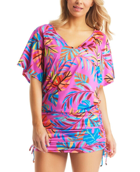 Bar Iii Women's Paradise In The Palms Adjustable Caftan Cover-Up Size M