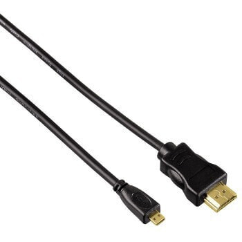 Hama HDMI 0.5m, 0.5 m, HDMI Type A (Standard), HDMI Type D (Micro), 10.2 Gbit/s, Black