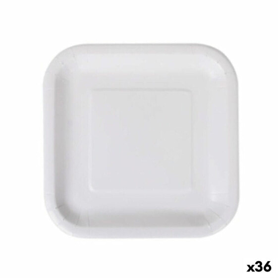 Набор посуды одноразовый Algon Белый Картон Квадратный 20 см (36 штук)