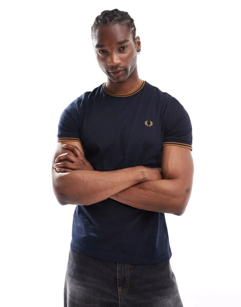 Fred Perry twin tipped t-shirt in navy