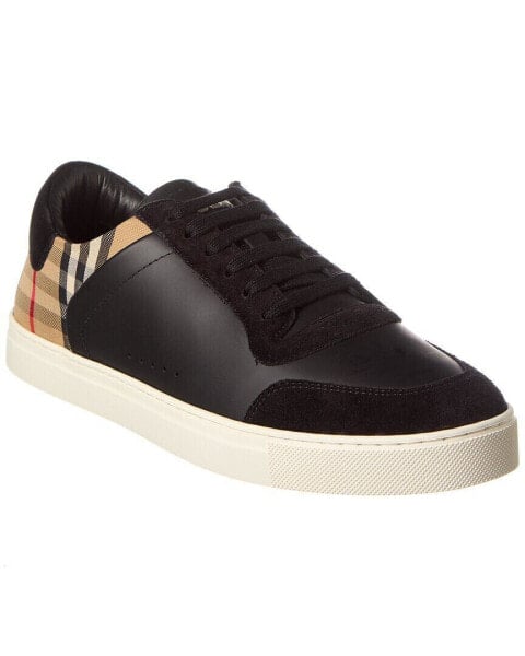 Burberry Check Canvas & Leather Sneaker Men's Black 41