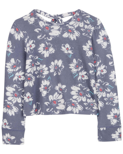 Kid Floral Knit Long-Sleeve Fashion Top - Floral 8