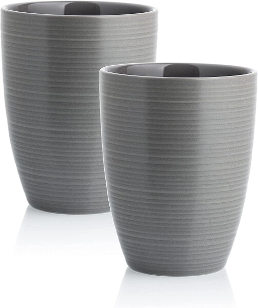 MELOX - Set of 4 Espresso Cups Tornado-Line Porcelain Grey Matt - 4 x 90 ml for Coffee, Espresso & Macchiato - Mocha Cups Thick-Walled (without Handle) - Coffee Cups Coffee Cup Italian Design