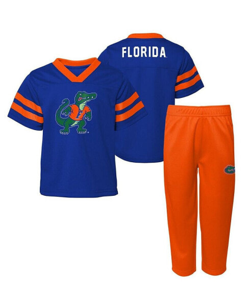 Toddler Boys and Girls Royal Florida Gators Two-Piece Red Zone Jersey and Pants Set