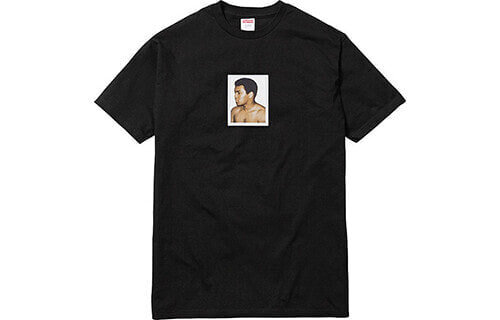 Supreme SS16 AliWarhol Tee Black 拳王阿里人物印花短袖T恤 男女同款 黑色 送礼推荐 / Футболка Supreme SS16 AliWarhol Tee Black T SUP-SS16-001