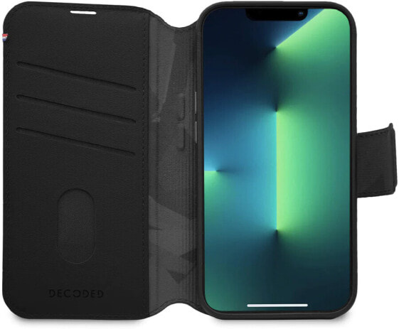 Чехол-кошелек из кожи Decoded для iPhone 14 Pro черный