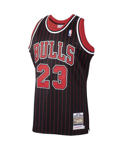 Men's Michael Jordan Black Chicago Bulls 1995/96 Hardwood Classics Authentic Jersey