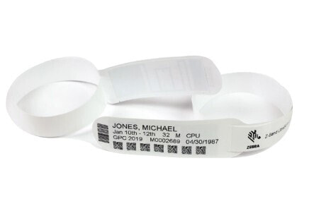 Zebra ZIPRD3015155 - Hospital wristband - White - Monochromatic