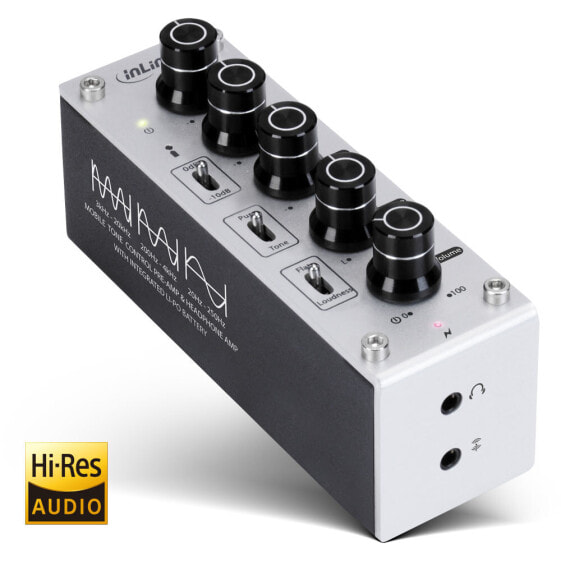 InLine AmpEQ mobile - Tri-Tone Hi-Res AUDIO Pre- and Headphone-Amp - 3.5mm stereo